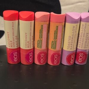 EOS Lip Balm Collection in Red, Pink, Orange, and Purple